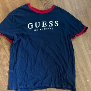 Guess Dark Blue Tee with Red Accents